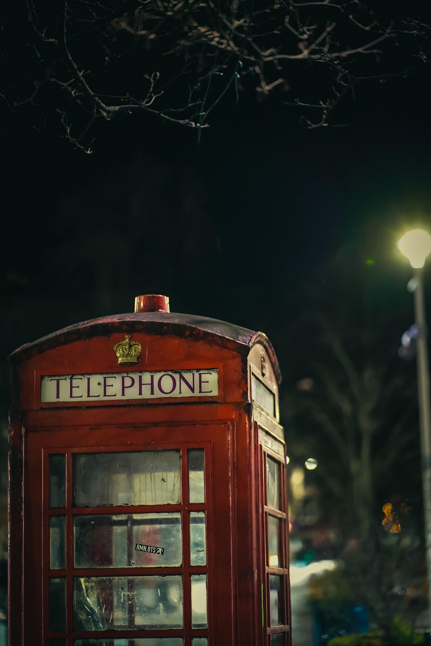 phone booth, phone, english, uk, scotland, edinburgh, retro